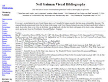 Tablet Screenshot of neilgaimanbibliography.com